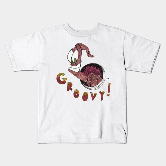 Earth Worm Jim Kids T-Shirt by geekykitty